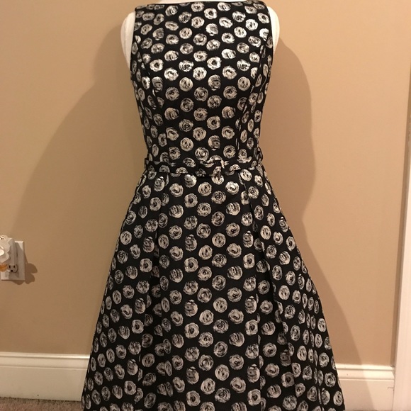 Theia  Dresses & Skirts - Black and Silver Theia Belted Dress LIKE NEW