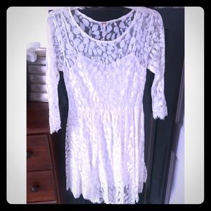 Free People Lace Asymmetrical Dress
