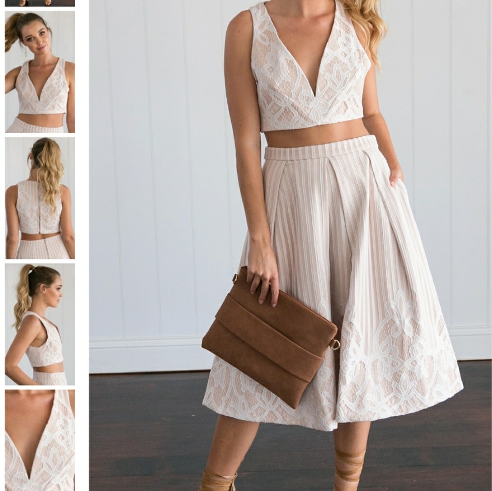 Two piece skirt  crop top set