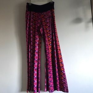 Wide leg tribal printed pants