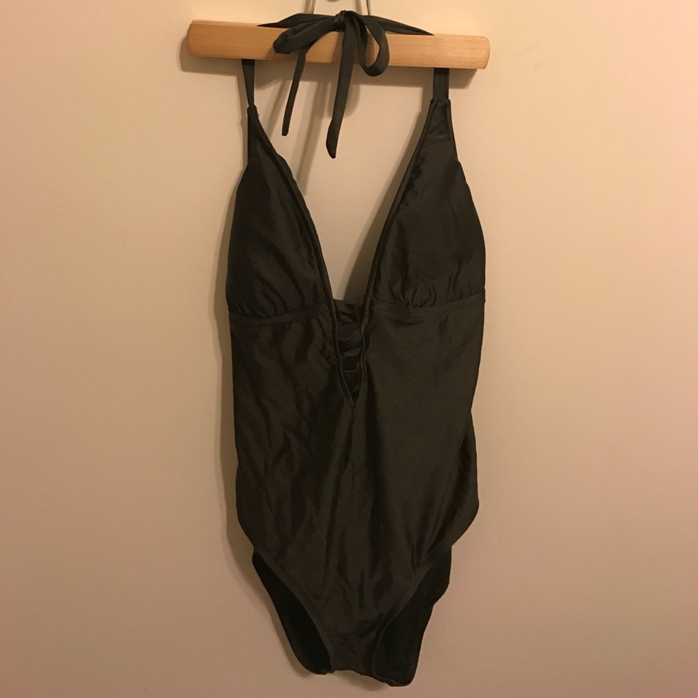 Never been worn, olive green one piece swimsuit
