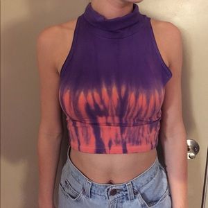 American apparel tie dye festival crop