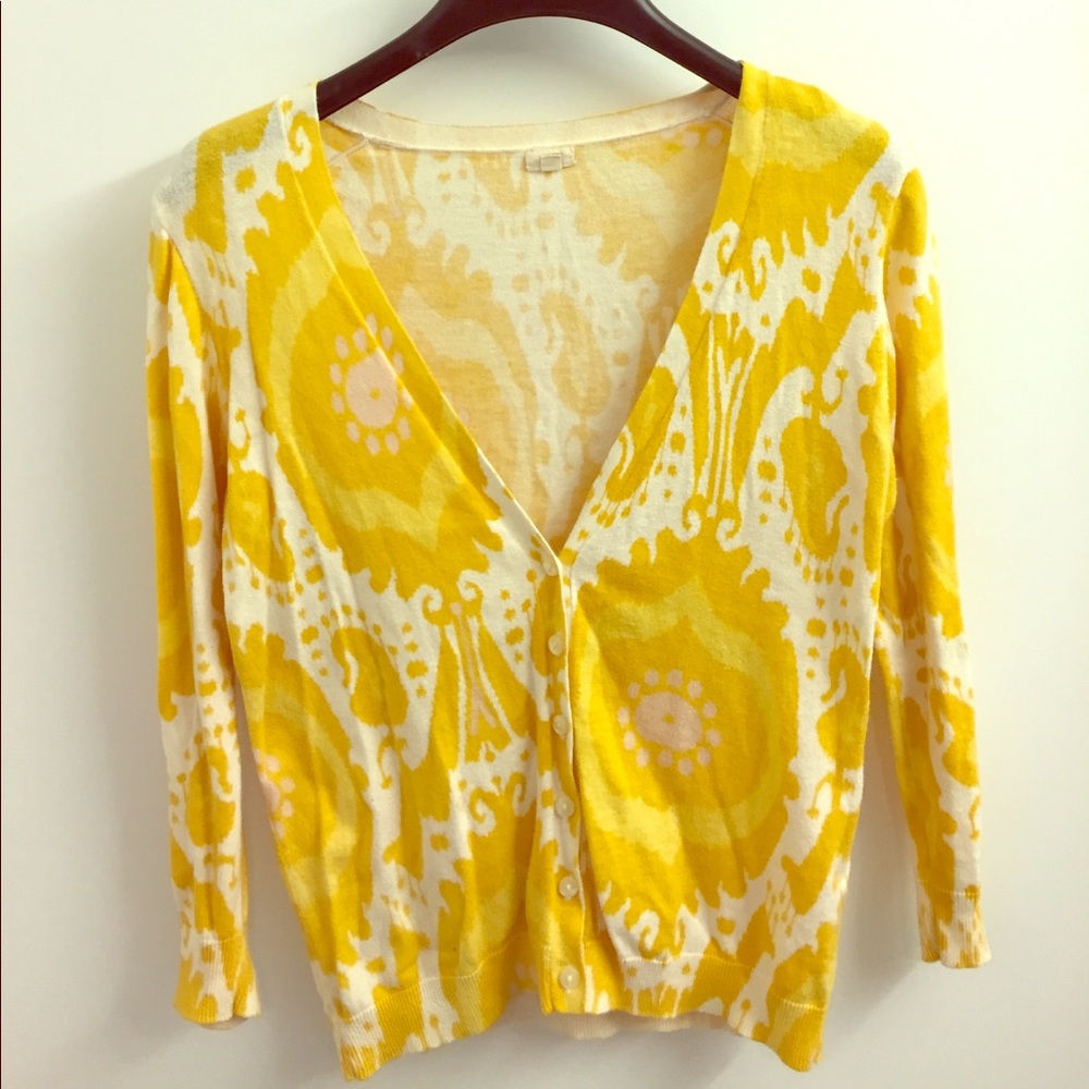 Ikat print j crew cardigan