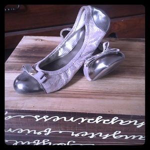 Tahari Metallic Ballet Flats