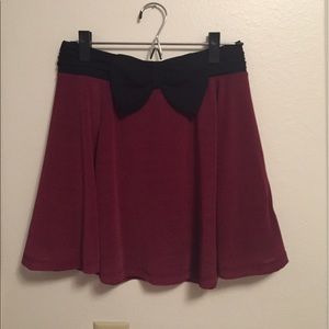 Maroon skirt with bow