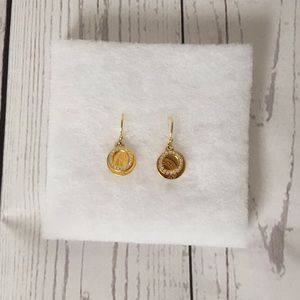 Coach Circle Drop Earrings with crystals