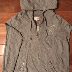 G by guess embellished hooded sweatshirt