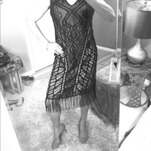 FLAPPER DRESS! NWT - 5 Twelve black lace fringe