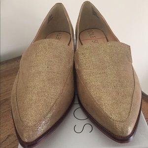 Gold loafers