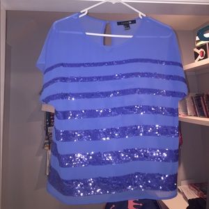 blue sequined top