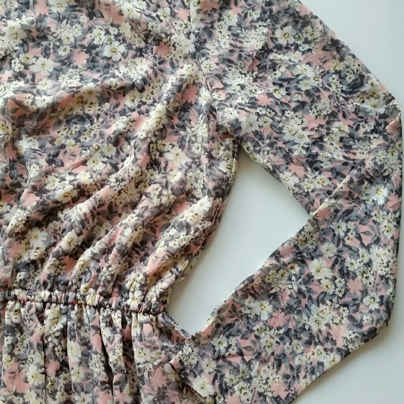 Floral Chiffon Long Sleeve Dress - Picture 3 of 5