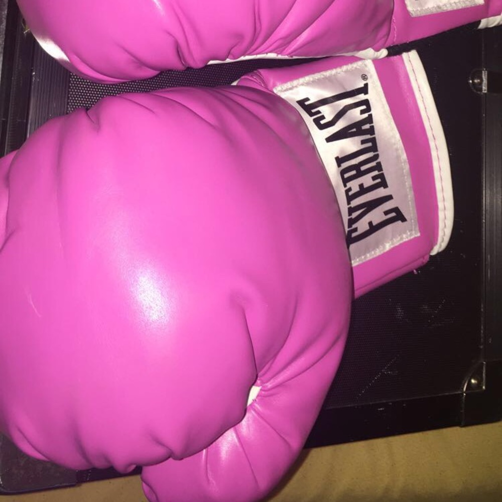 Pink everlast boxing gloves