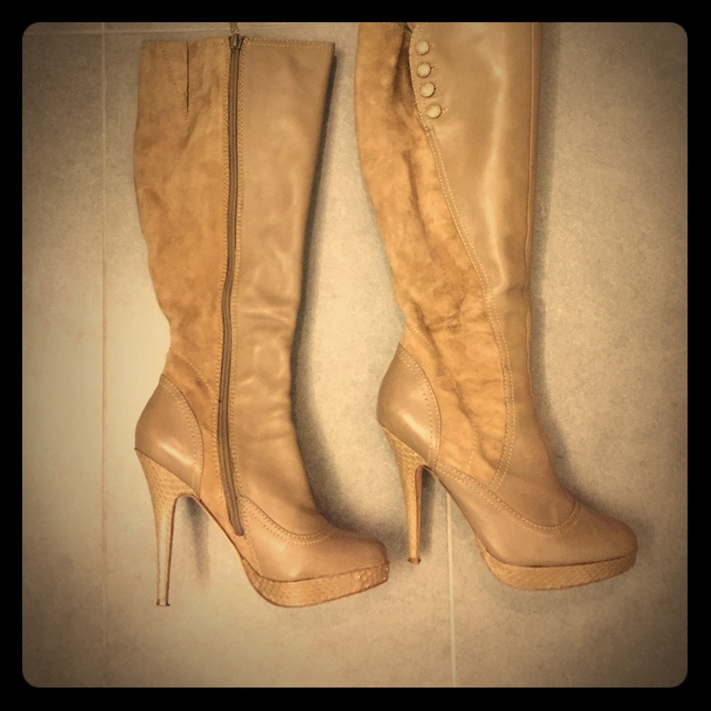 Charles David knee high tan boots