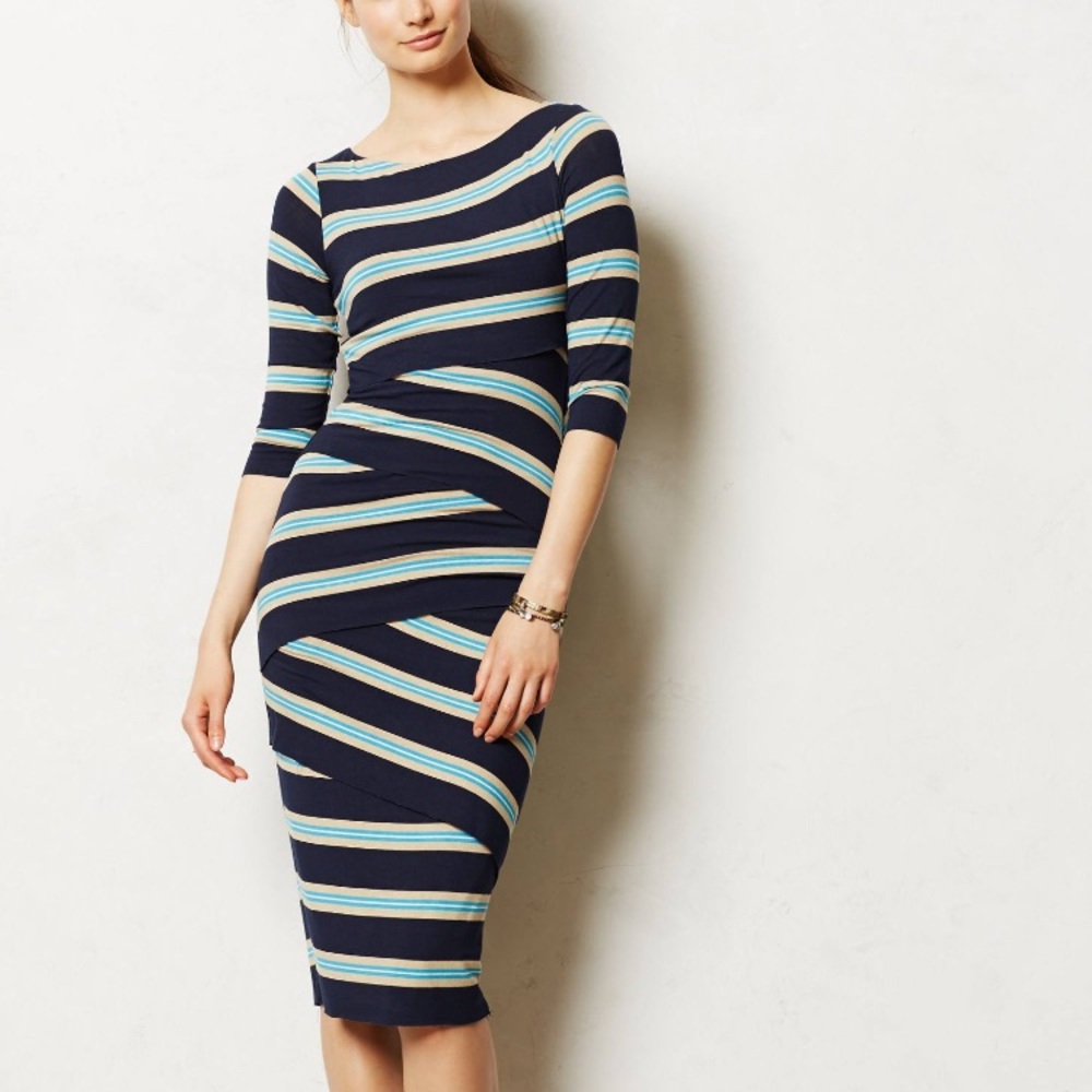 Anthropologie Bailey 44 Stripe Midi Bodycon Dress