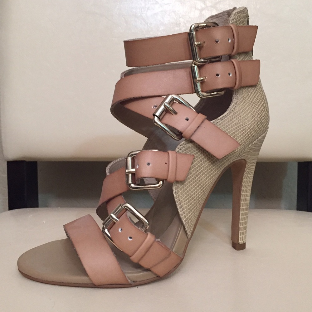 Leather strap heels