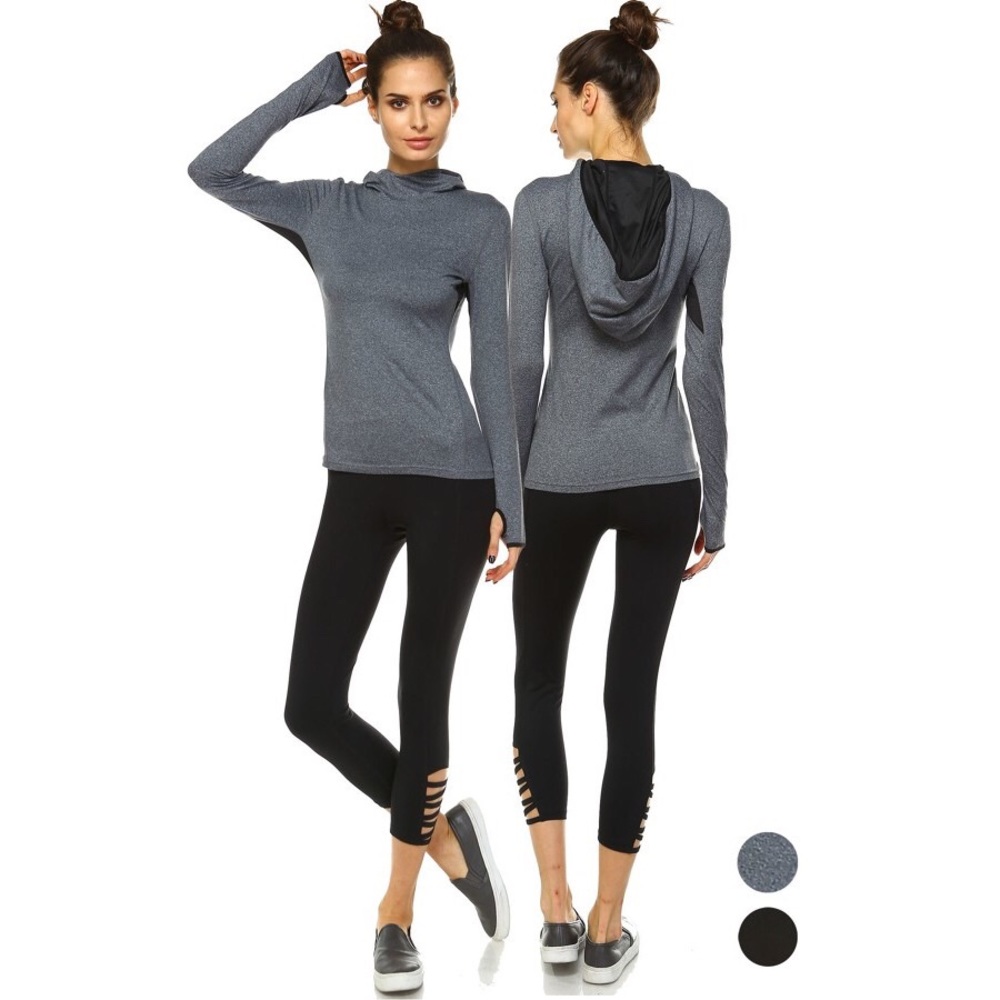 ACTIVE grey thumb-hole hoodie