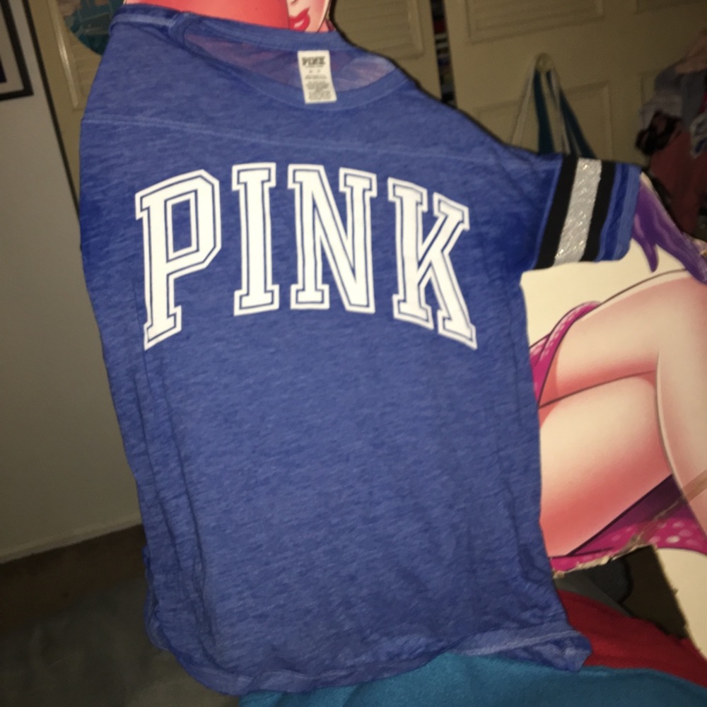 XS Victoria's Secret PINK blue shirt sporty