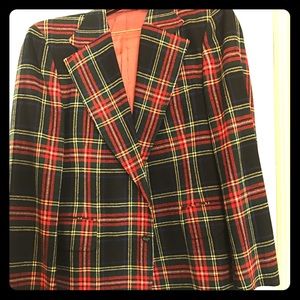 Men's retro plaid blazer.
