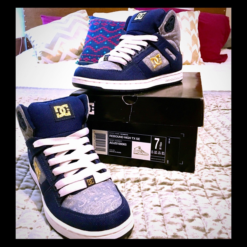 NIB DC Rebound High TX SE navy high tops size 7.0