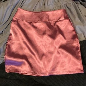 Naked Wardrobe Pink Satin Mini Skirt