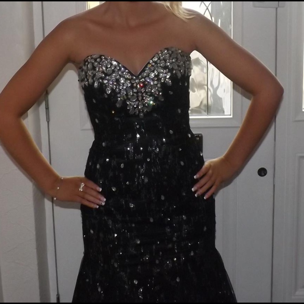 Black and Silver Prom Dress
