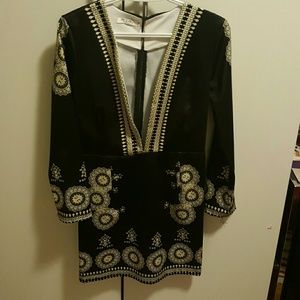 Deep V neck short dress