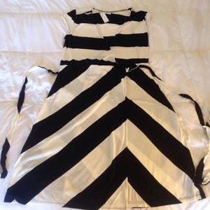 Old Navy striped wrap dress