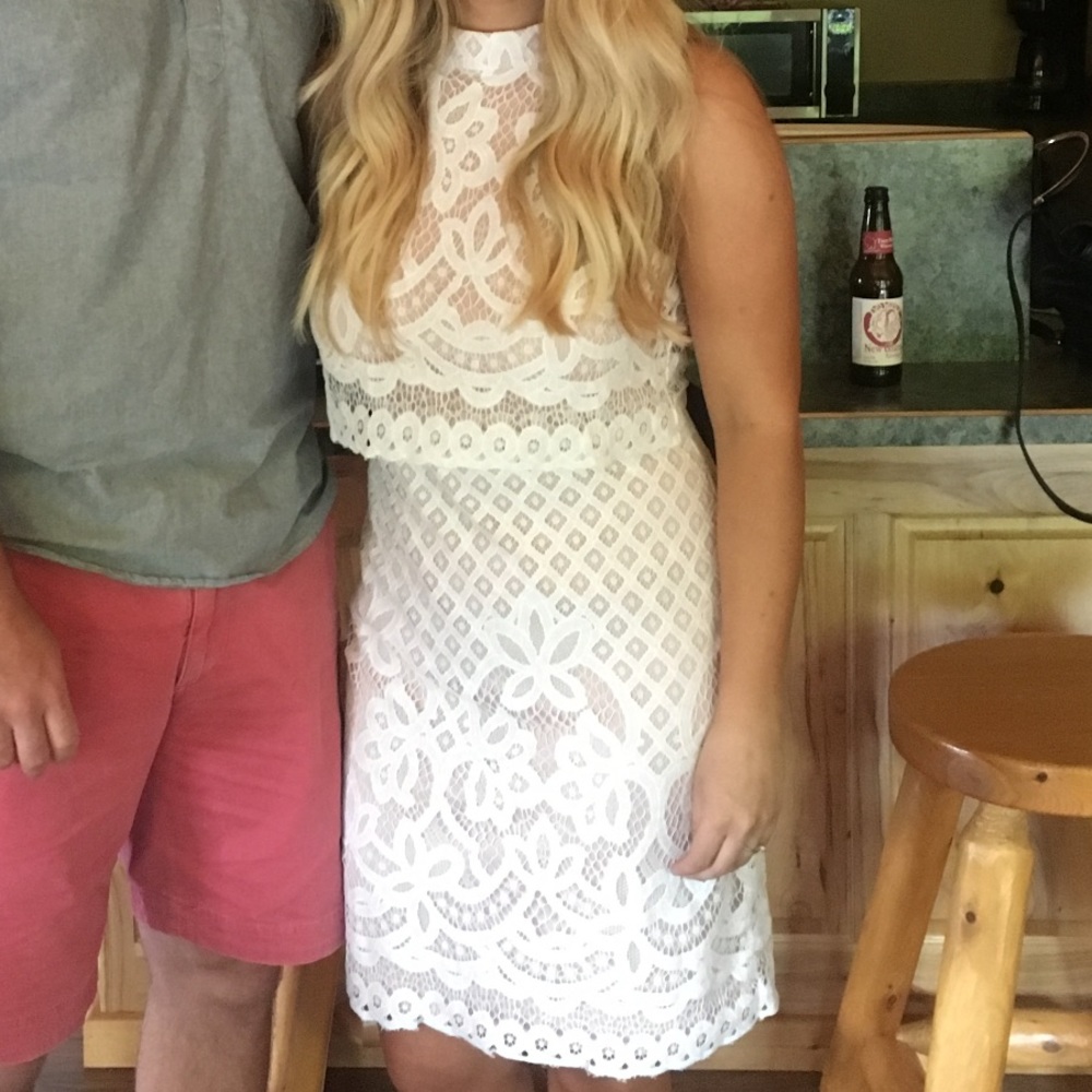 Lace Mod Neck Bodycon Dress