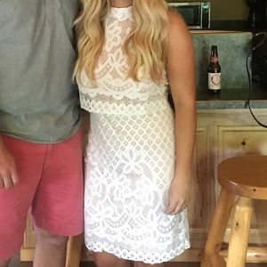 Lace Mod Neck Bodycon Dress