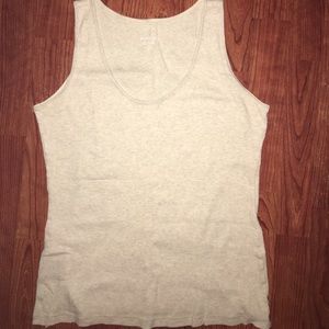 Express Heather Beige Ribbed Tank Top