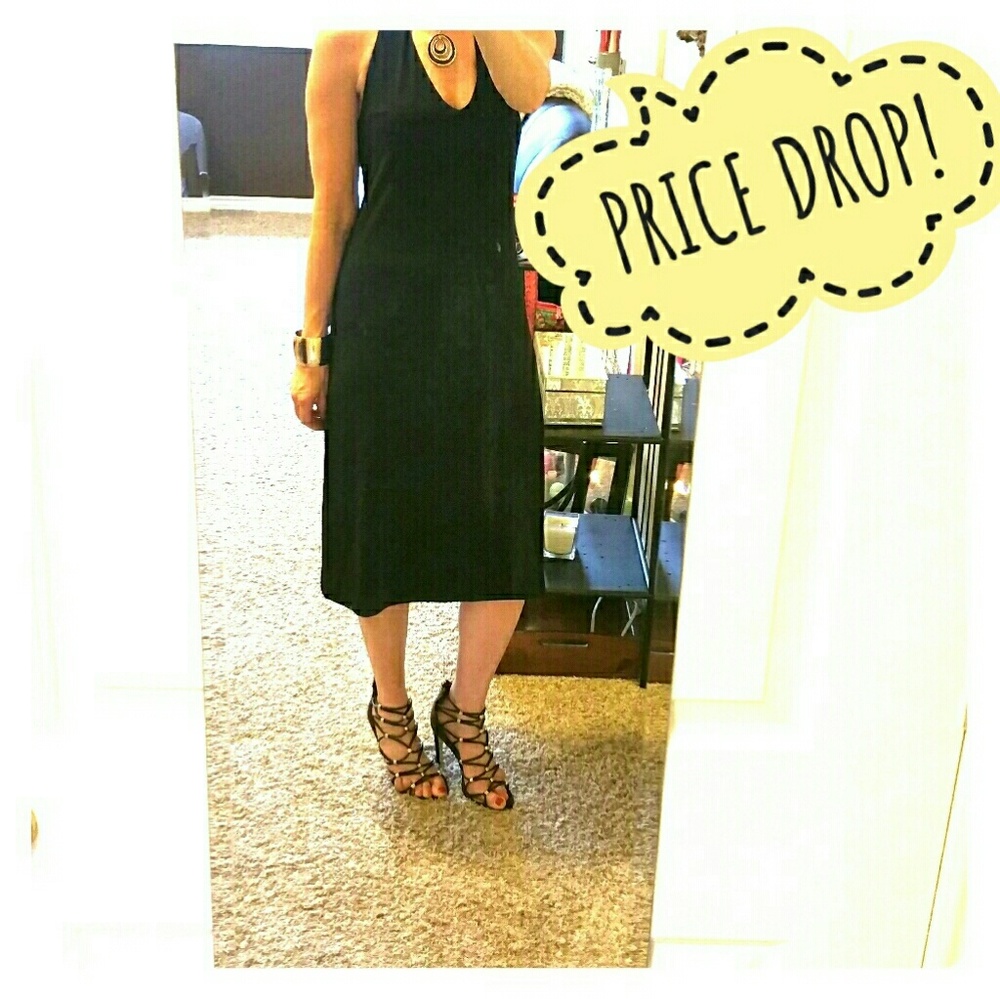 DKNY Black Halter Dress