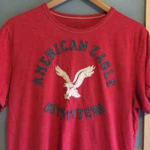 Men's Red American Eagle Tee with Appliqué