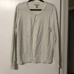 Banana Republic silver/metallic cardigan. L