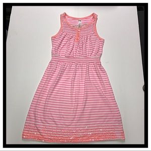 EUC Cherokee maxi dress in pink stripes sz L 10/12