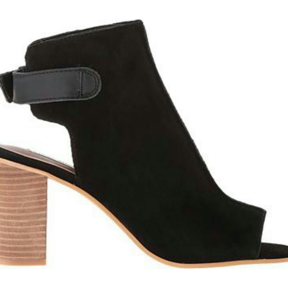 Steve madden catlyna black wedge wood suede size 6