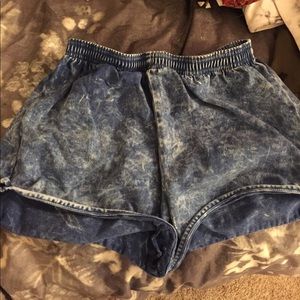 American apparel denim look acid wash shorts