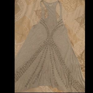 Haute Hippie T-Back Studded A-Line Tunic Tank