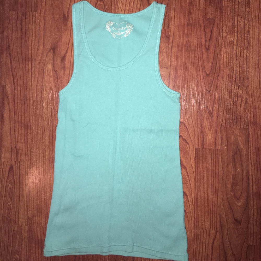 Outlooks Turquoise Ribbed Tank Top