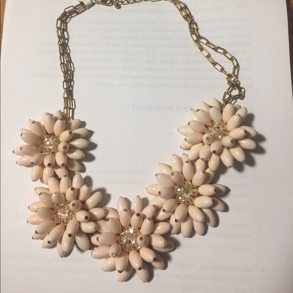Pink & Gold flower necklace
