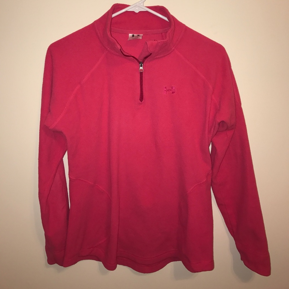 Hot pink Under Armour fleece 1/4 zip