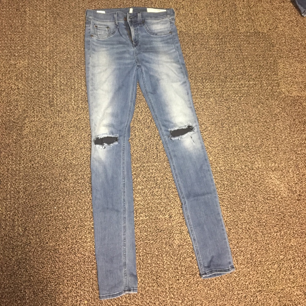 Rag & Bone light wash ripped denim jeans