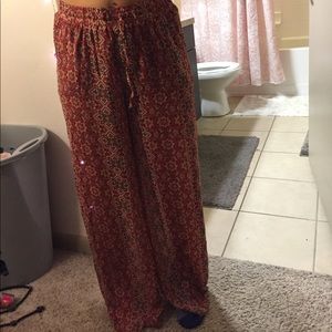 Forever 21 flowey printed high waisted pants