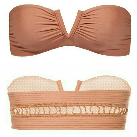 New acacia sunset orange ohia bandeau bikini top S - Picture 3 of 6