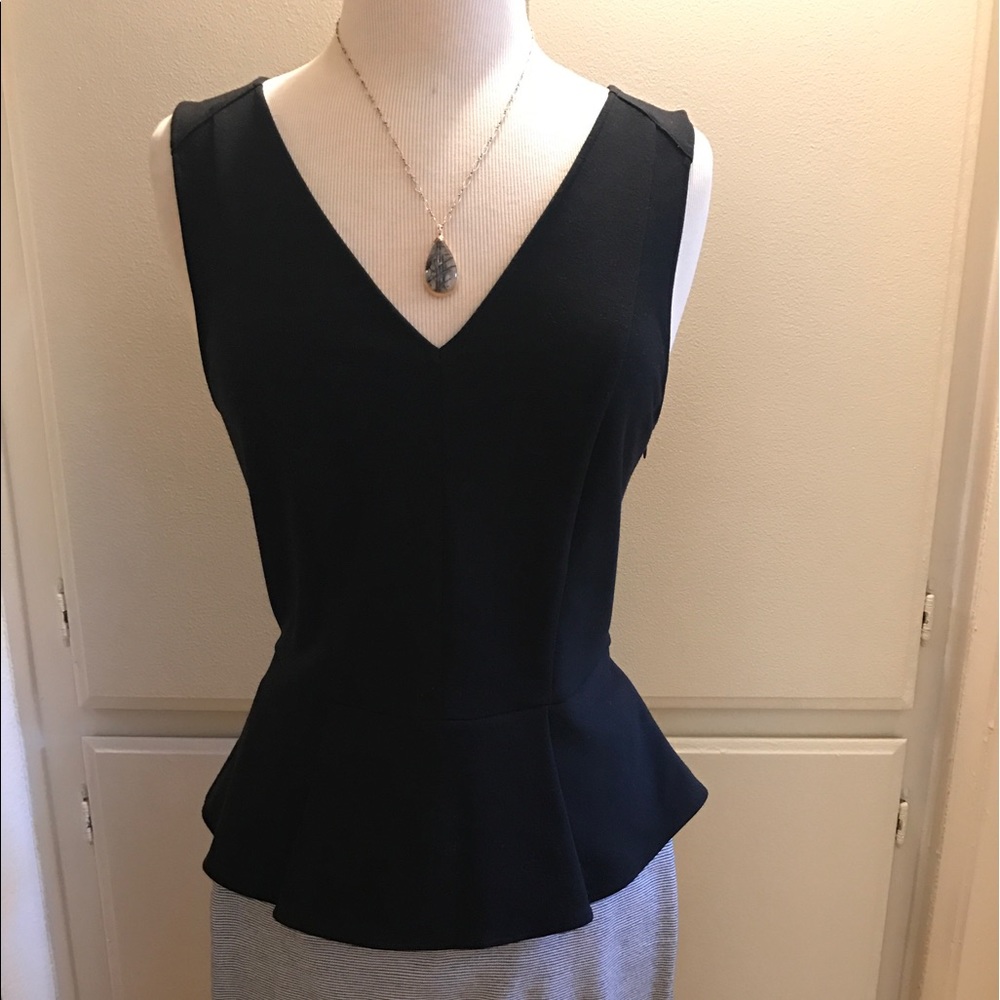 Robbi & Nikki Peplum Top with Lace Back