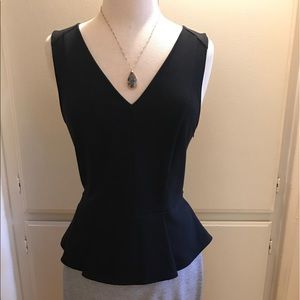 Robbi & Nikki Peplum Top with Lace Back