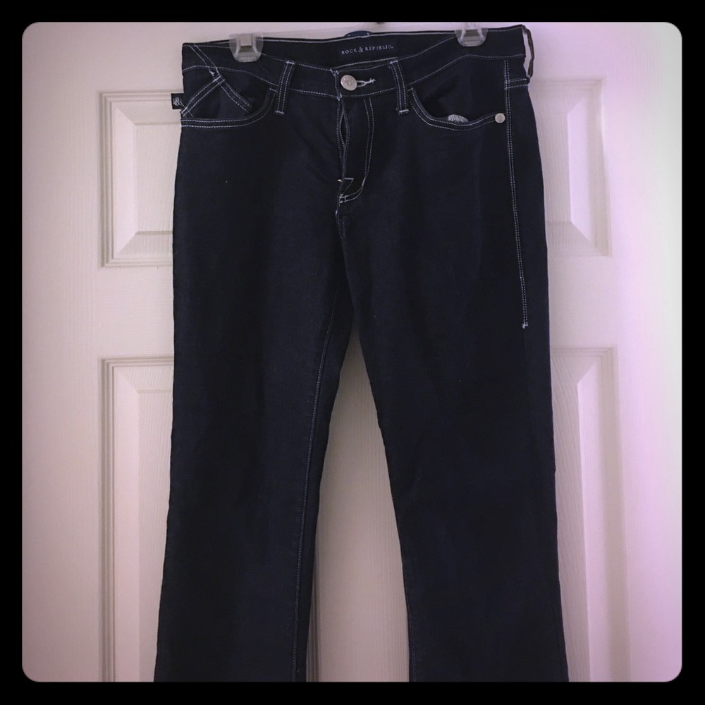 Rock and Republic Dark Blue Sparkle Boot Cut Jeans
