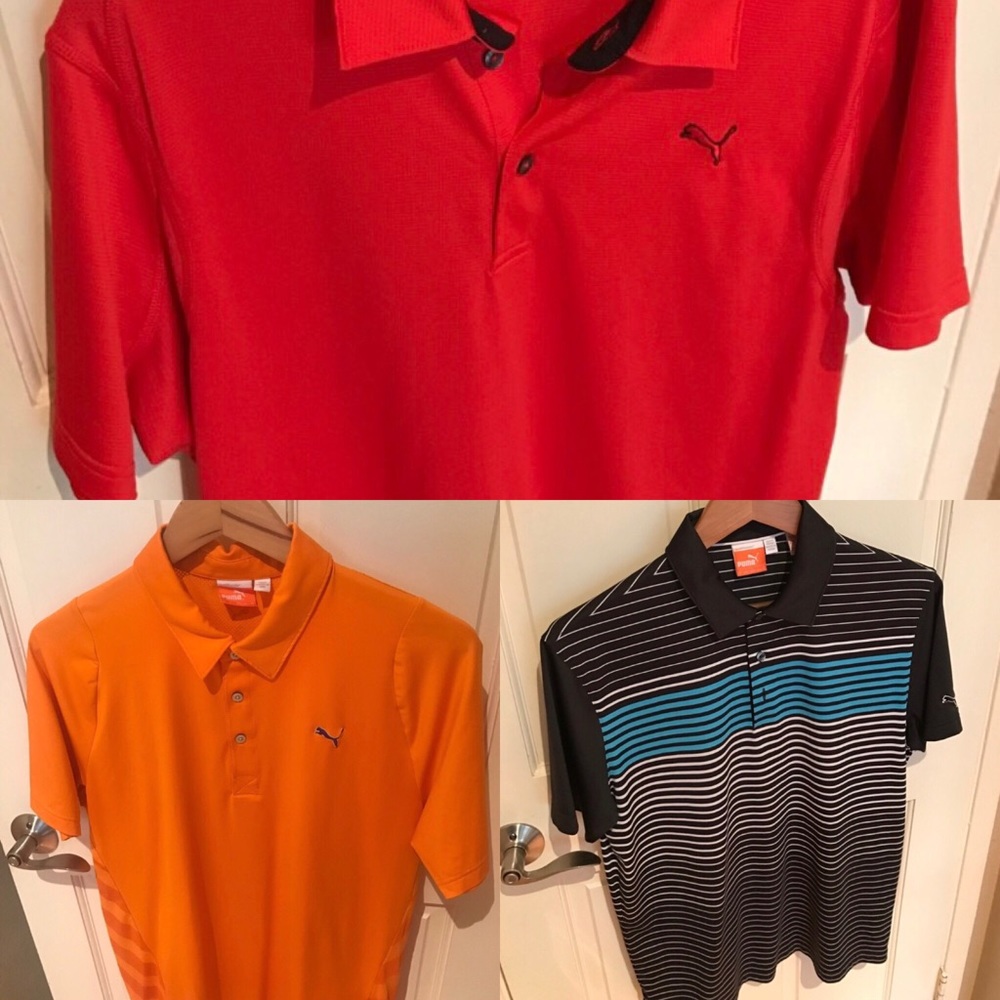 3 Puma Golf Shirts. Size Medium. Mint condition.