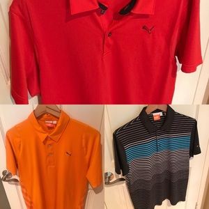 3 Puma Golf Shirts. Size Medium. Mint condition.