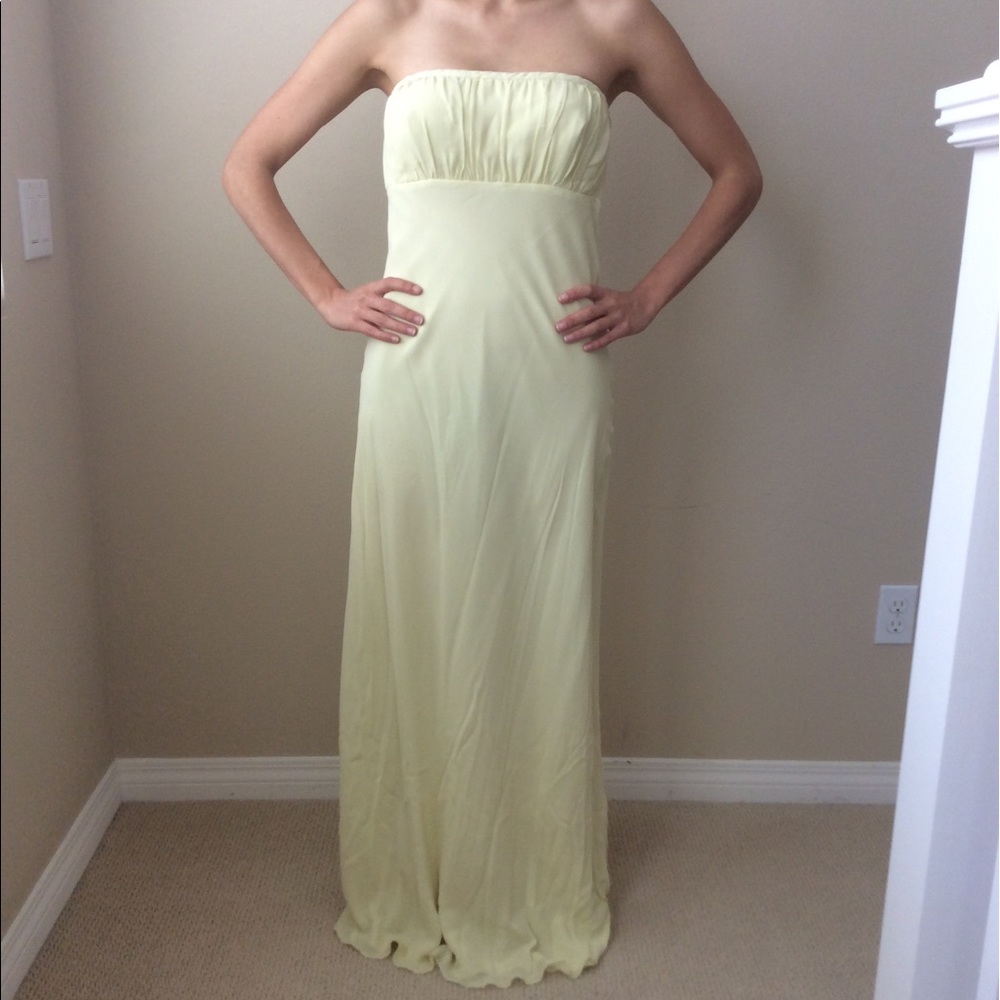 On Sale!!  Ice yellow Nicole Miller gown