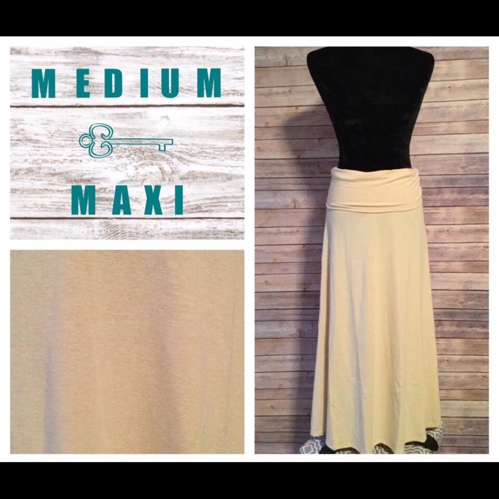 Medium pale yellow Lularoe Maxi Skirt NWT